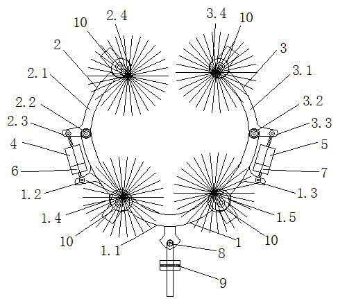 360-degree diameter-changing pneumatic sweeper