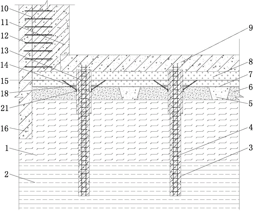 A construction method of high anti-seepage and anti-floating pile raft structure