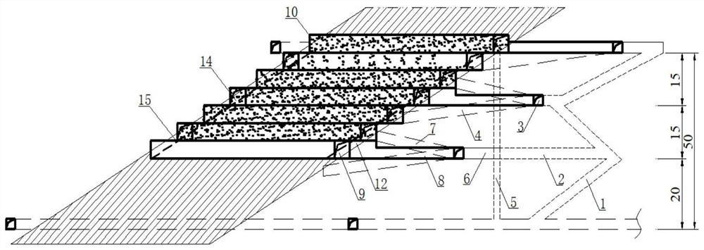 Thick and large ore body non-explosive mining method based on intelligent heading machine