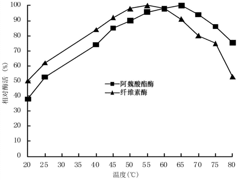 A kind of trichoderma dark viride producing high temperature resistant ferulic acid esterase and high temperature resistant cellulase and application thereof