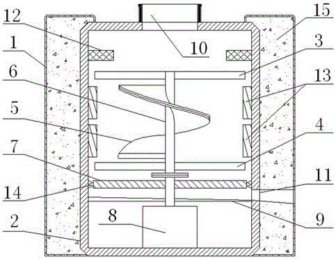 Domestic waste processor provided with a spiral cutter