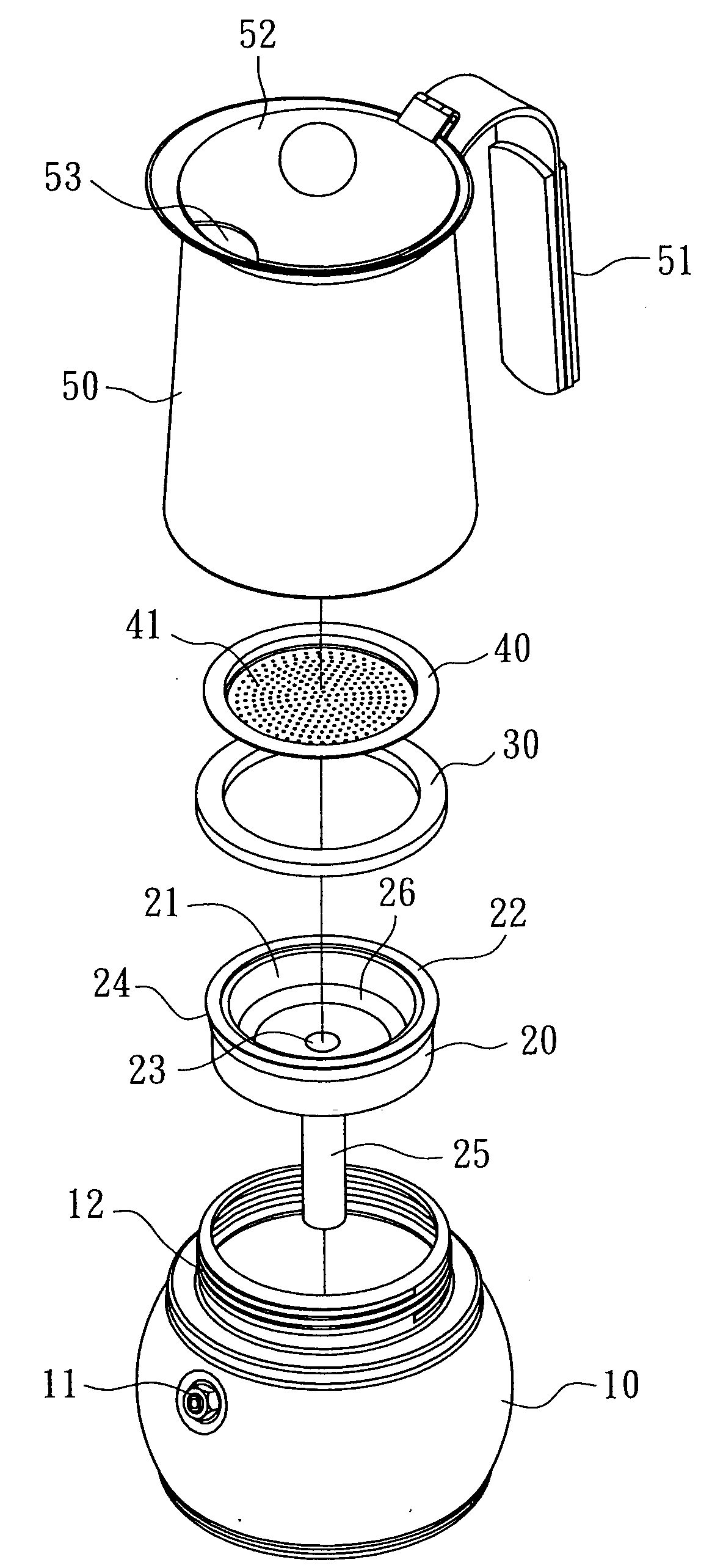 Structure of mocha coffee maker