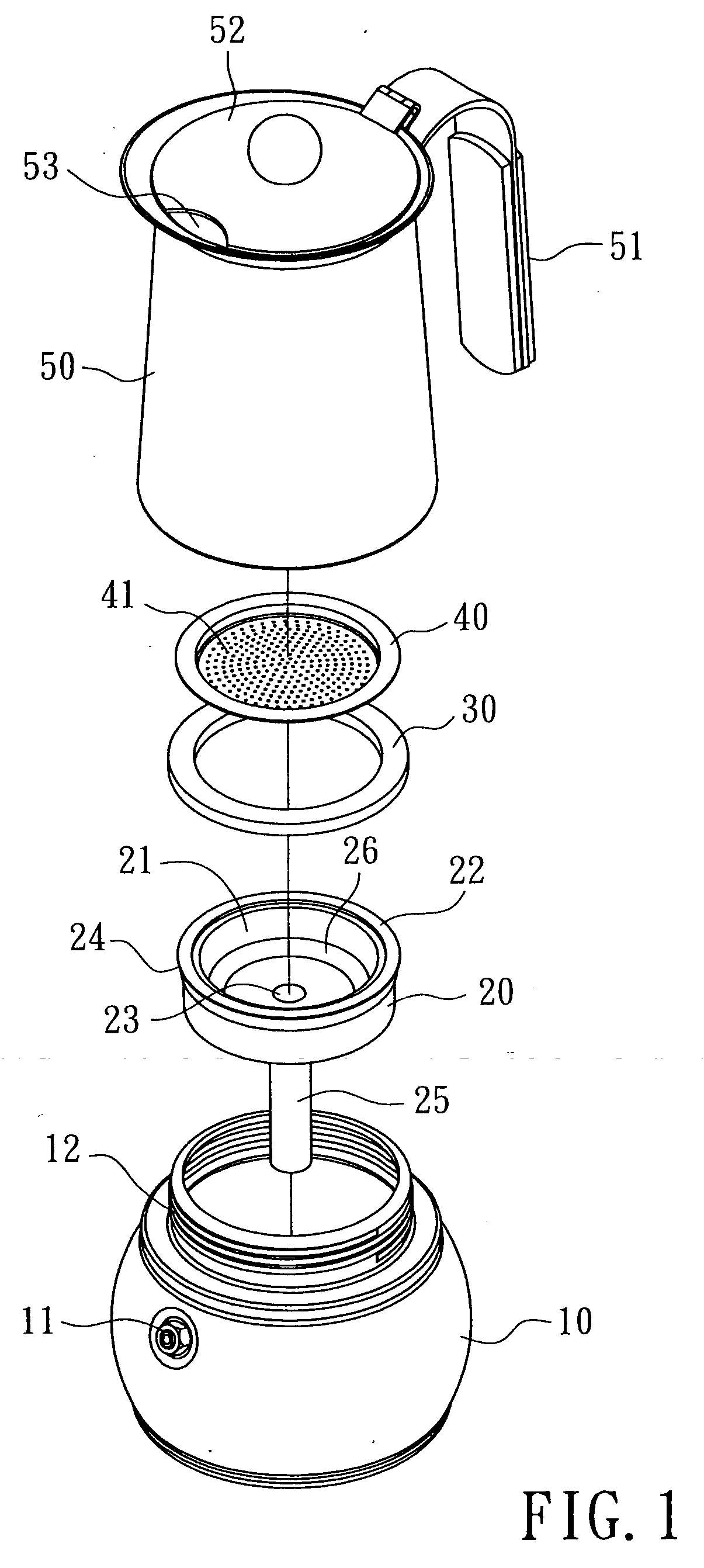 Structure of mocha coffee maker