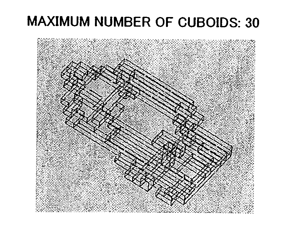 Mesh dividing device, computer-readable recording medium in which mesh dividing program is recoded, and method for setting maximum number of cuboids and parameters for mesh-division