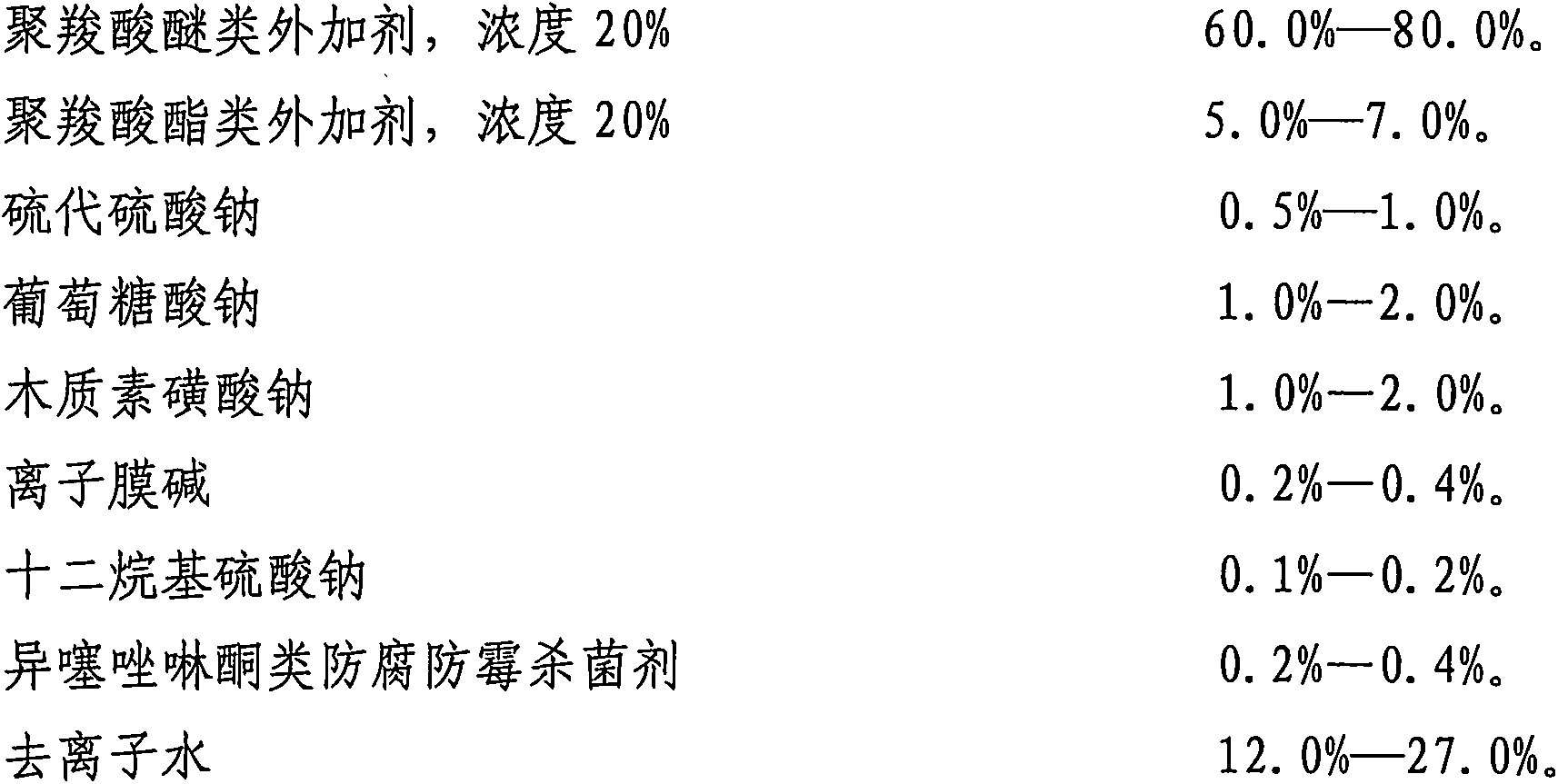 Polycarboxylic acid-type high-water reducing and slump resistant early strength pumping aid