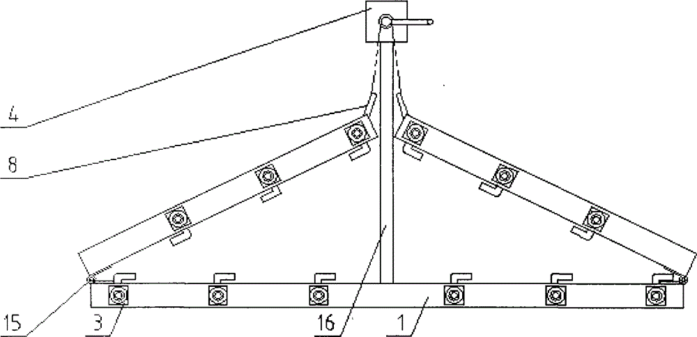 Folding type secondary irrigation water distribution device with adjustable water amount of three-dimensional space