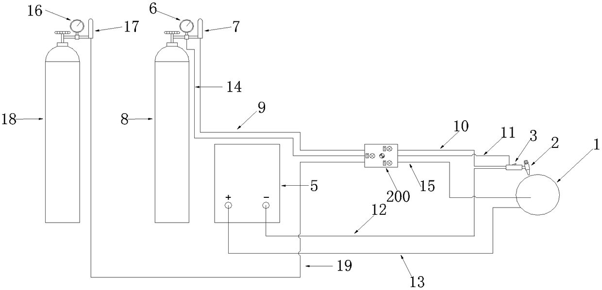 Argon gas throttling detection control device and system