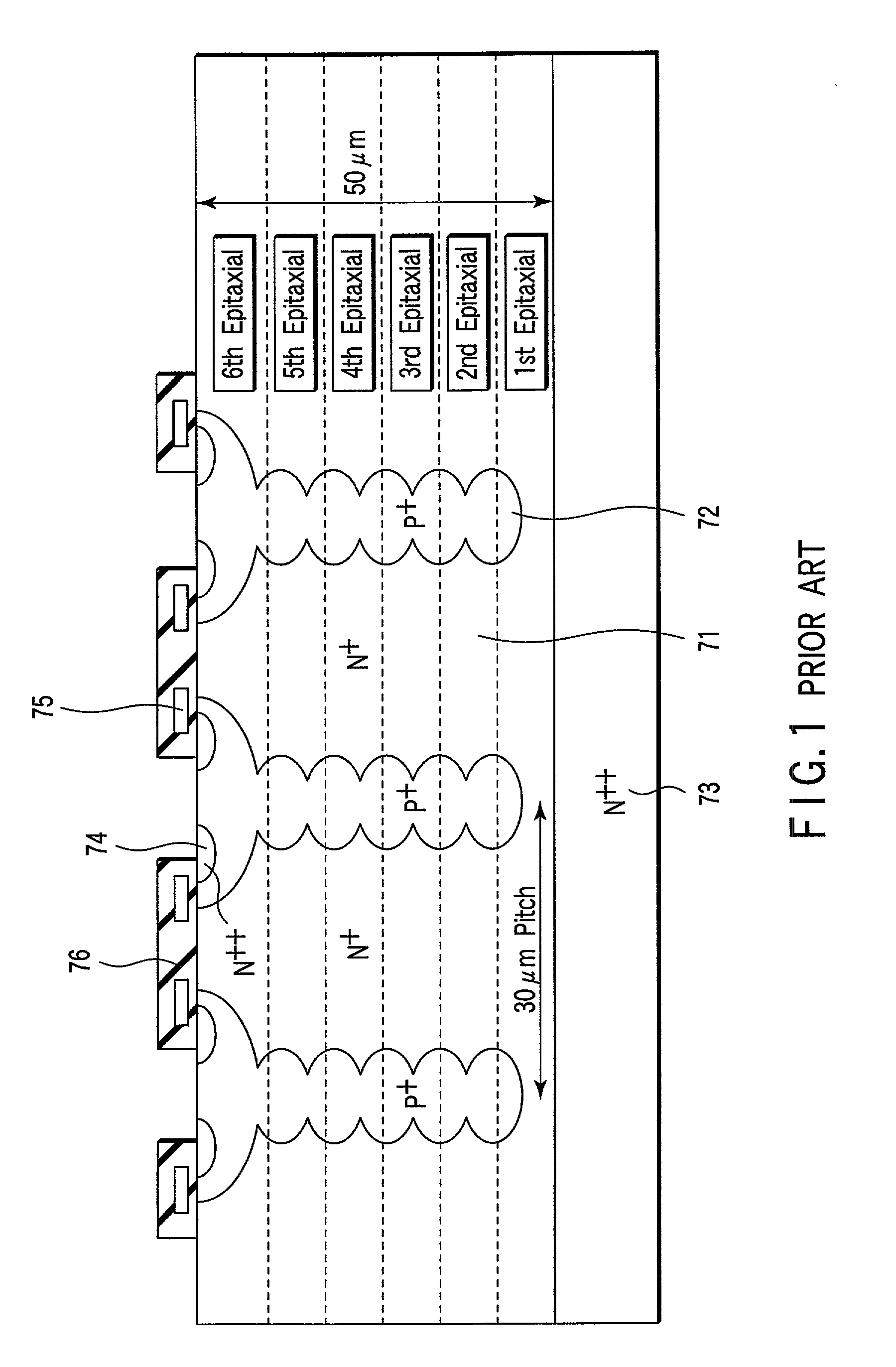 A power mosfet having laterally three-layered structure formed among element isolation regions