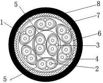 Symmetric combination structure of miniature parallel high-speed transmission cable