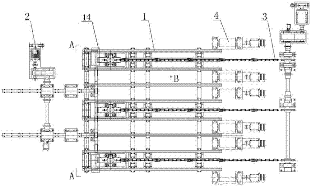 A front feeding device for a section steel heating furnace