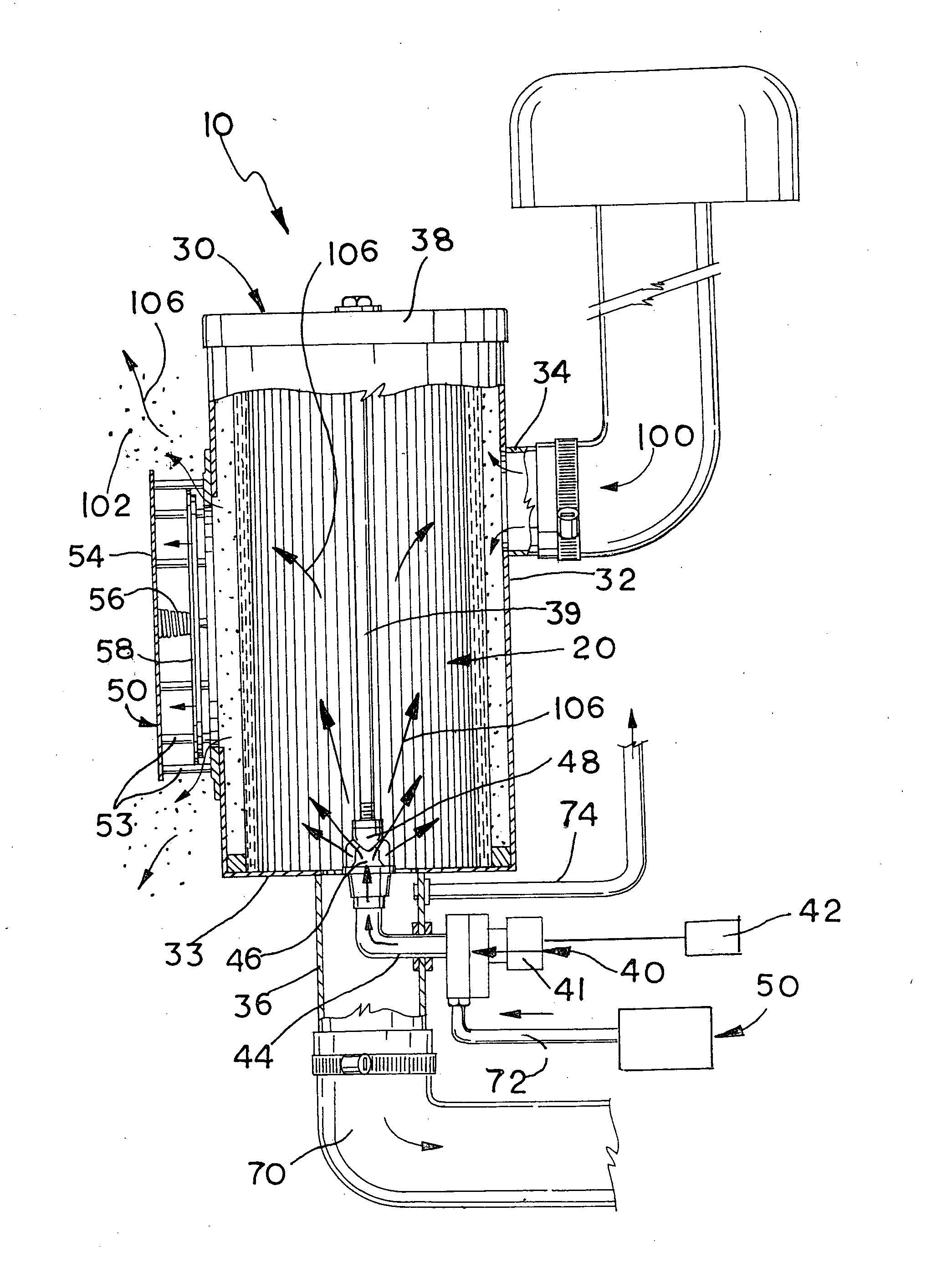 Self-cleaning air filter