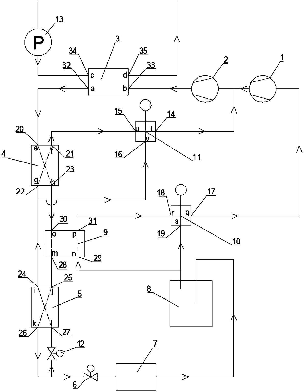 Trans-critical CO2 heat pump unit and control method thereof