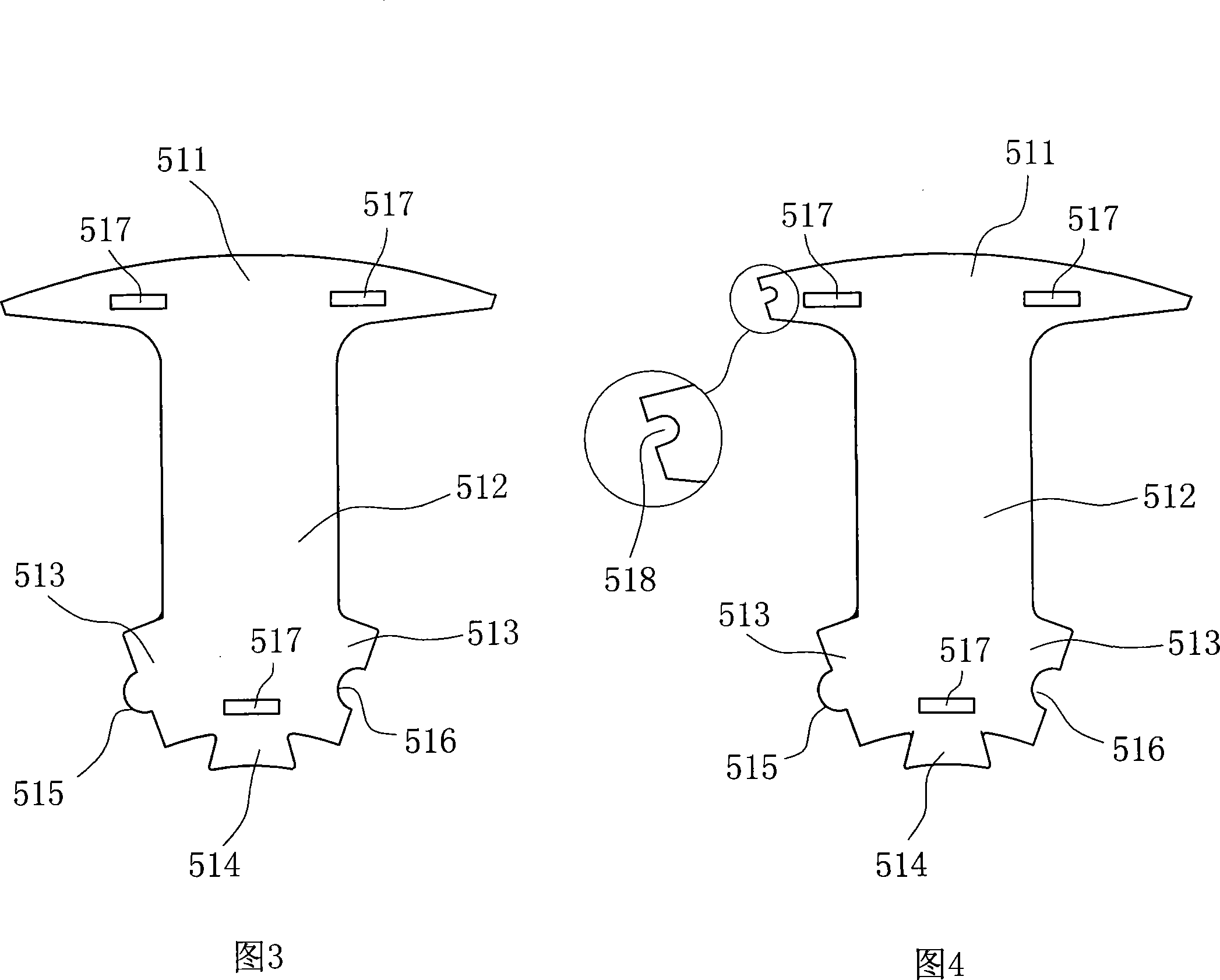 Blocking type electric engine iron core and manufacturing method thereof