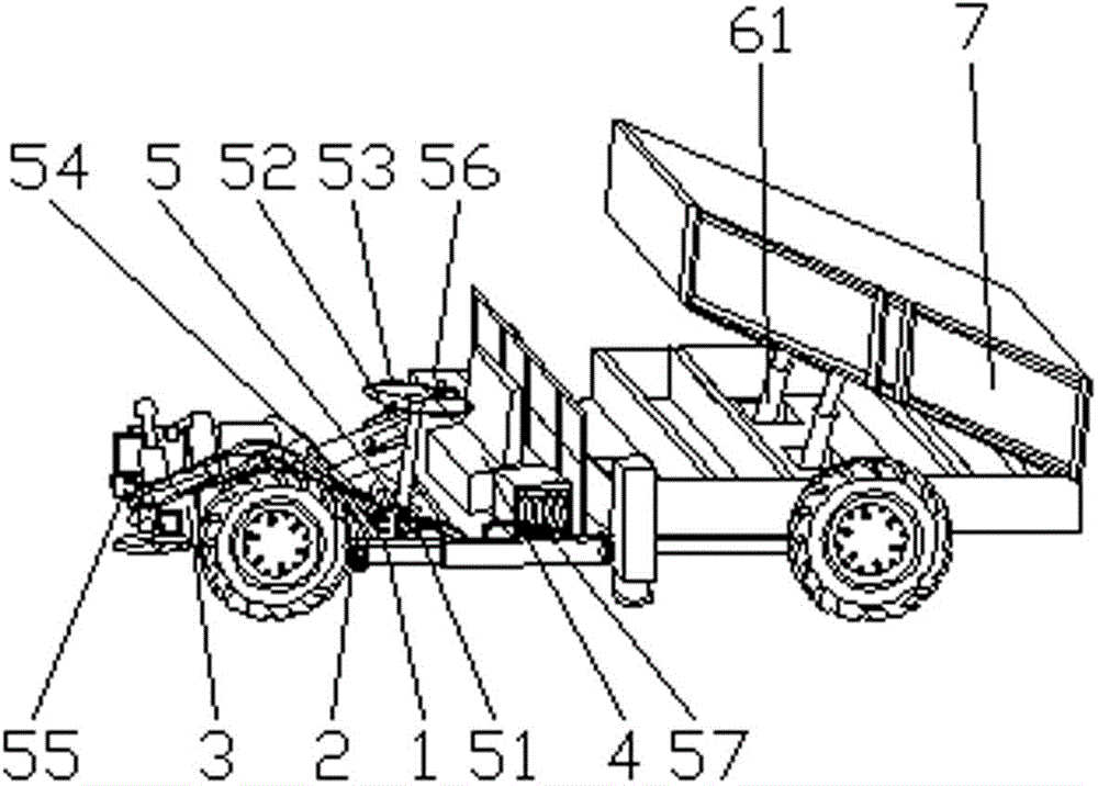 Walking tractor with hydraulic steering wheel and self-discharging function