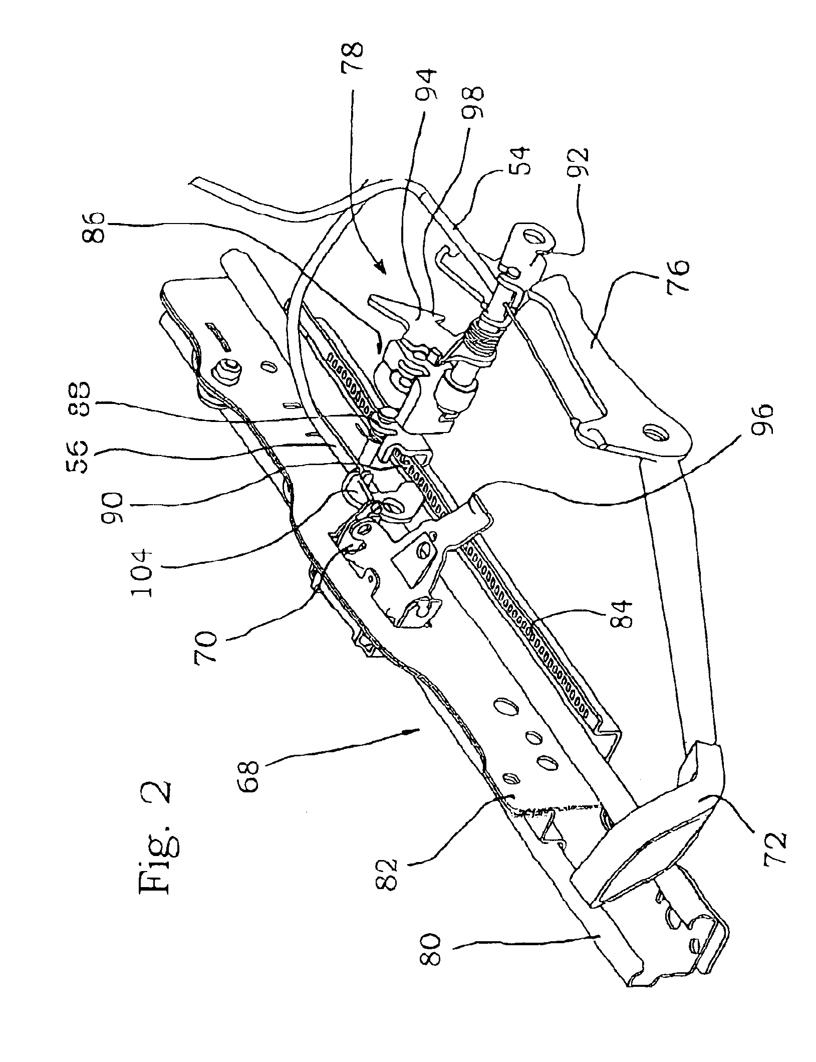 Forwardly displaceable vehicle seat with access to a rear seat through a front door