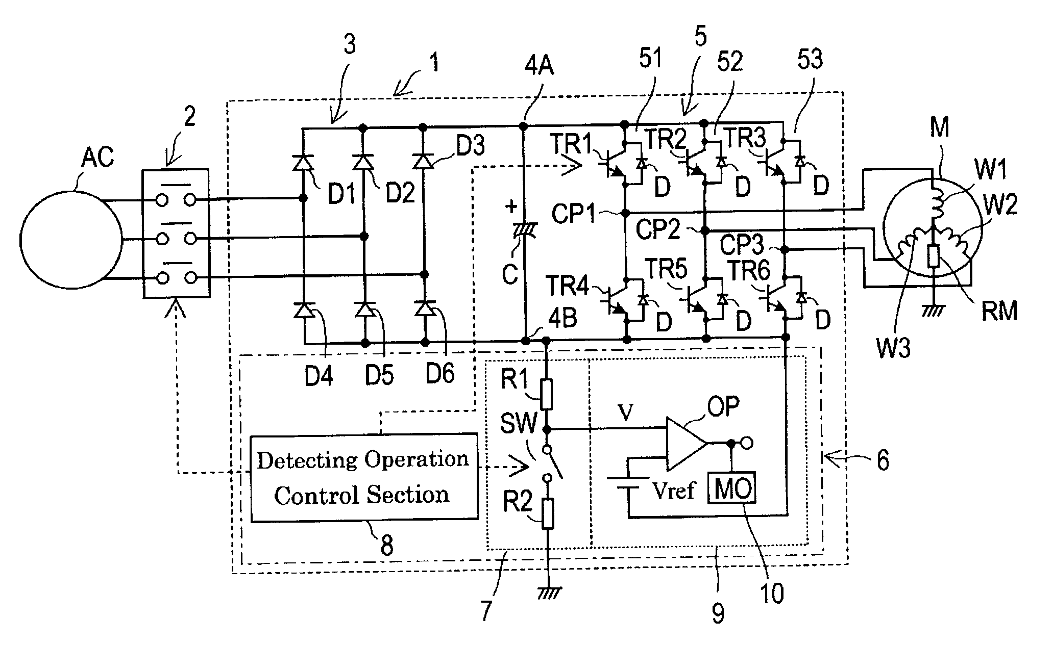 Motor control system including electrical insulation deterioration detecting system