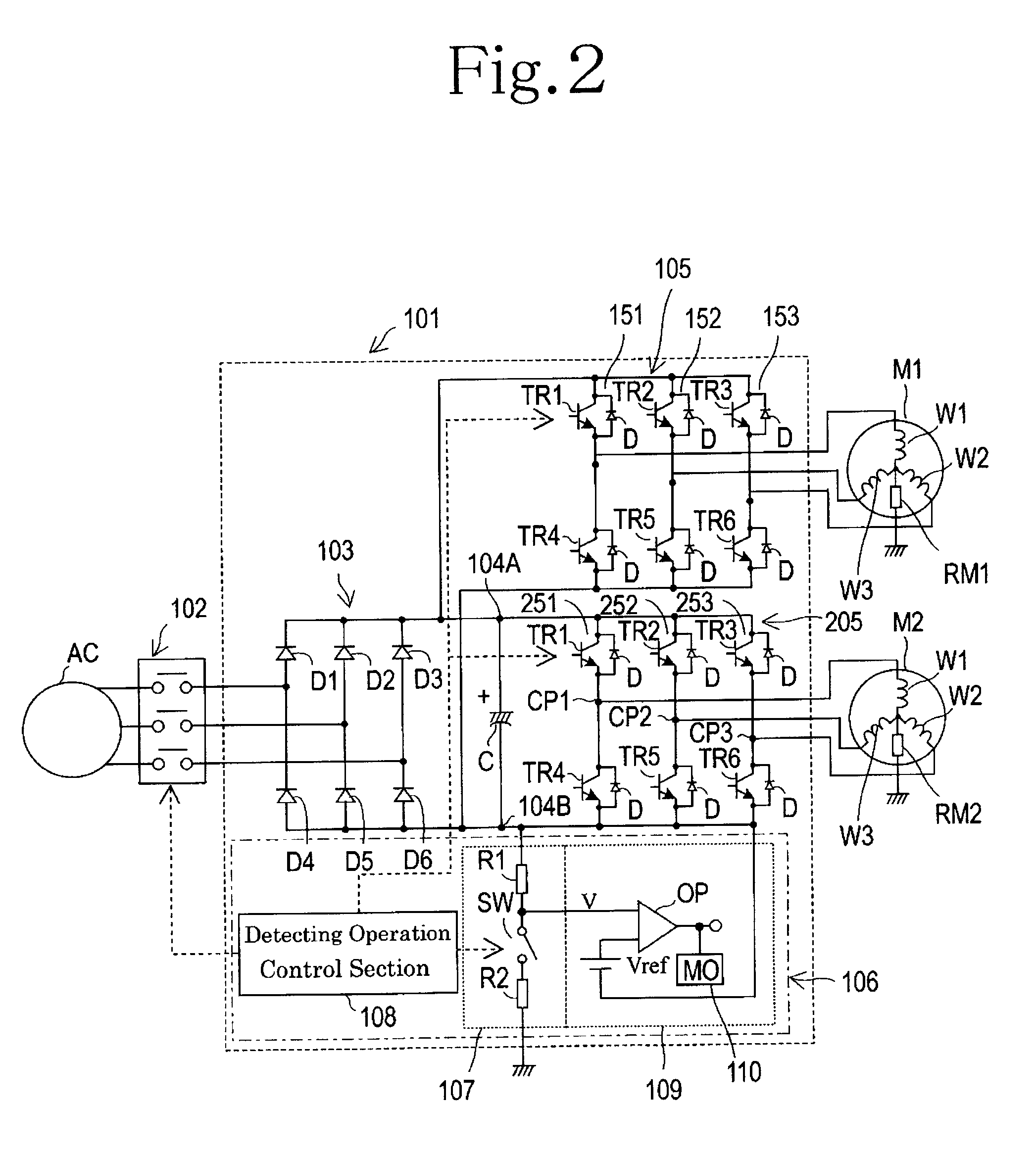 Motor control system including electrical insulation deterioration detecting system