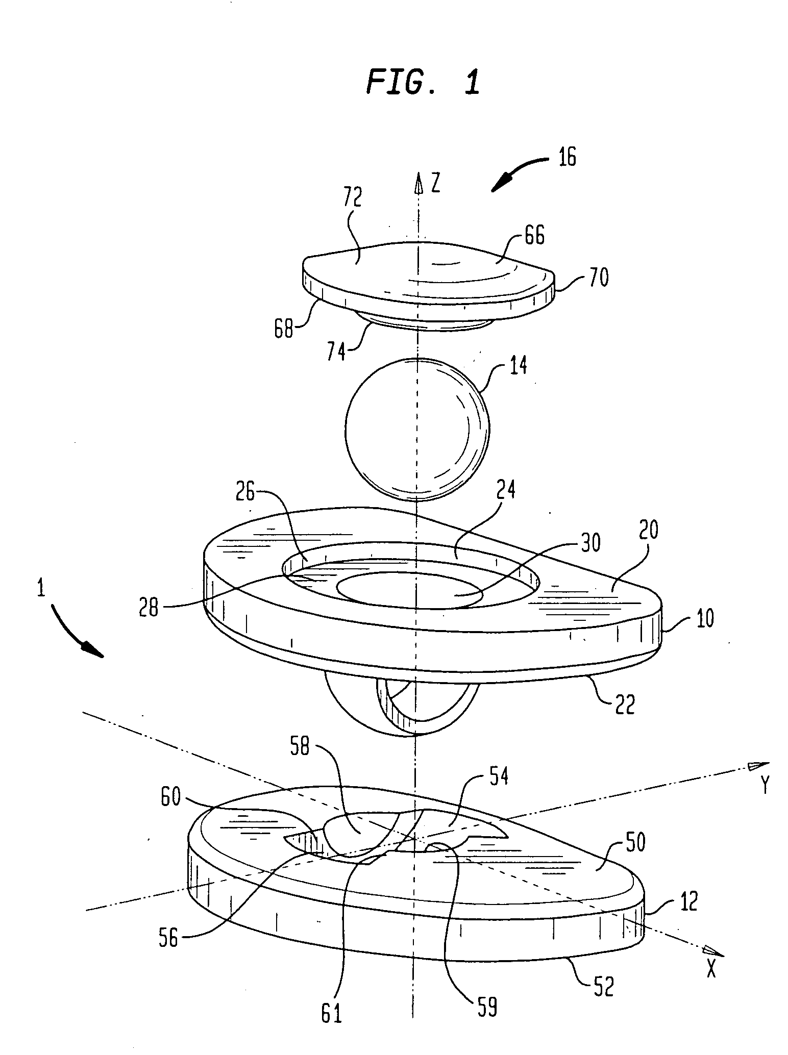 Artificial intervertebral disc having a universal joint