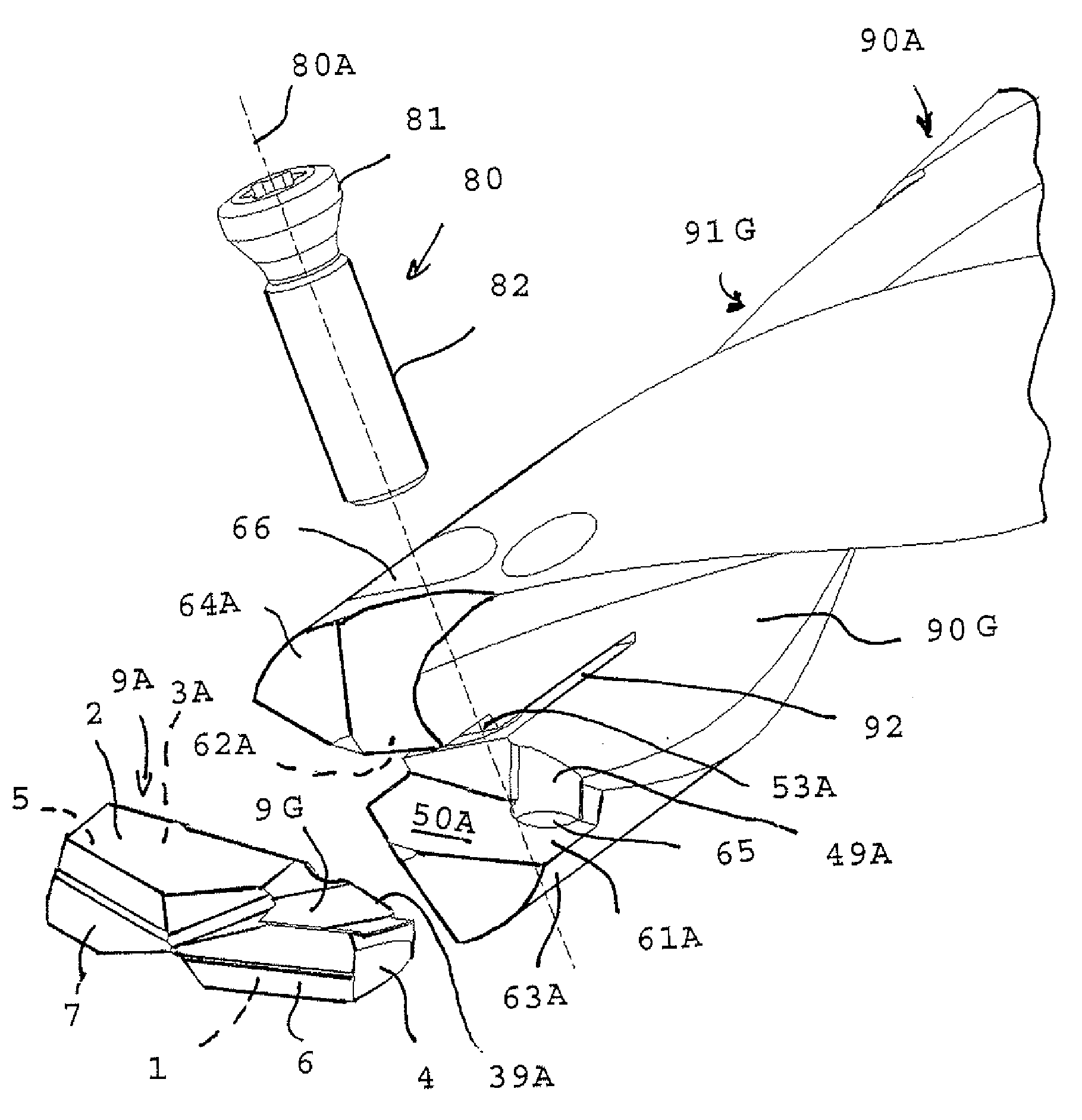 Tool holder and cutting insert with centering nose portion