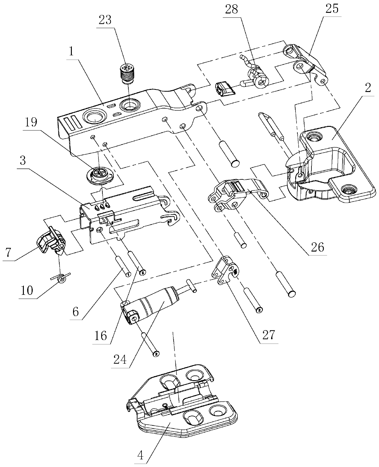 Fixed base quick disassembly and assembly structure for furniture hinge