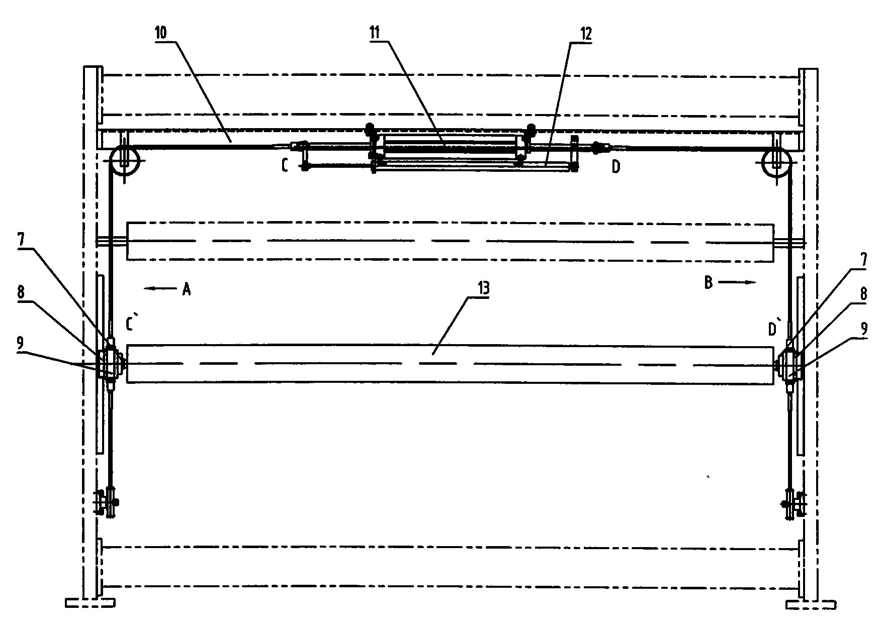Floating roll device for splitting machine