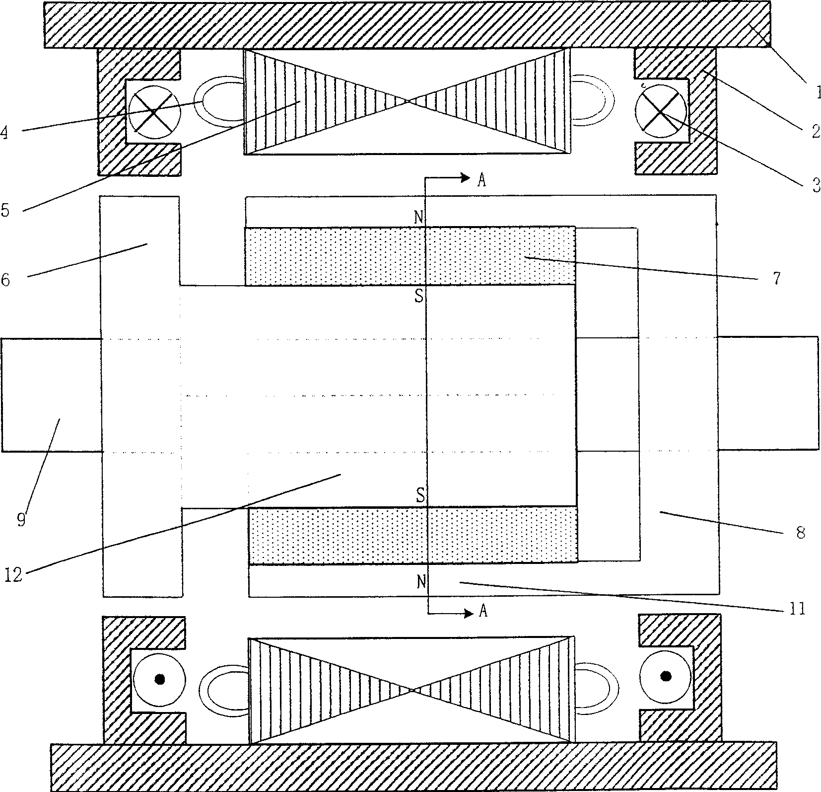 Tangential magnet-steel hybrid exciting synchronous motor