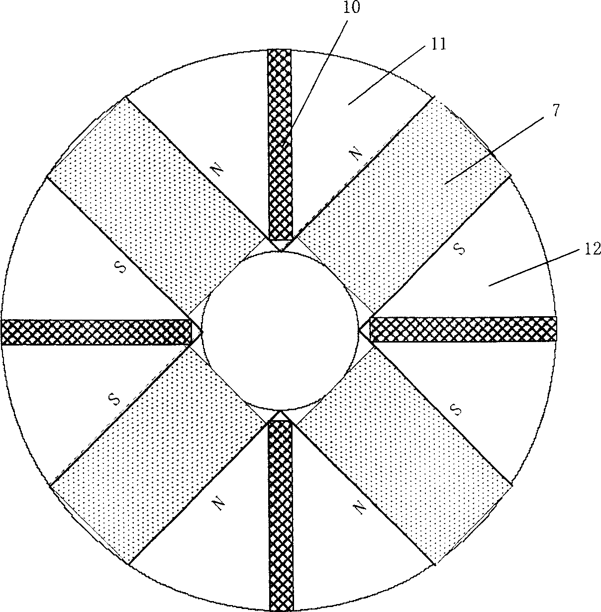 Tangential magnet-steel hybrid exciting synchronous motor