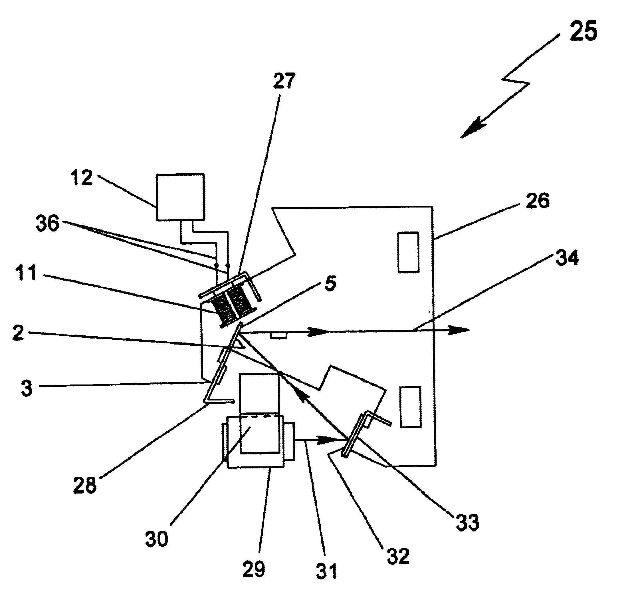 Laser beam scanning device employing a scanning element having a flexible photo-etched gap region disposed between an anchored base portion and a light beam deflecting portion having a natural frequency of oscillation tuned by the physical dimensions of said flexible photo-etched gap region and forcibly oscillated about a fixed pivot point at an electronically-controlled frequency of oscillation substantially different from said natural resonant frequency of oscillation