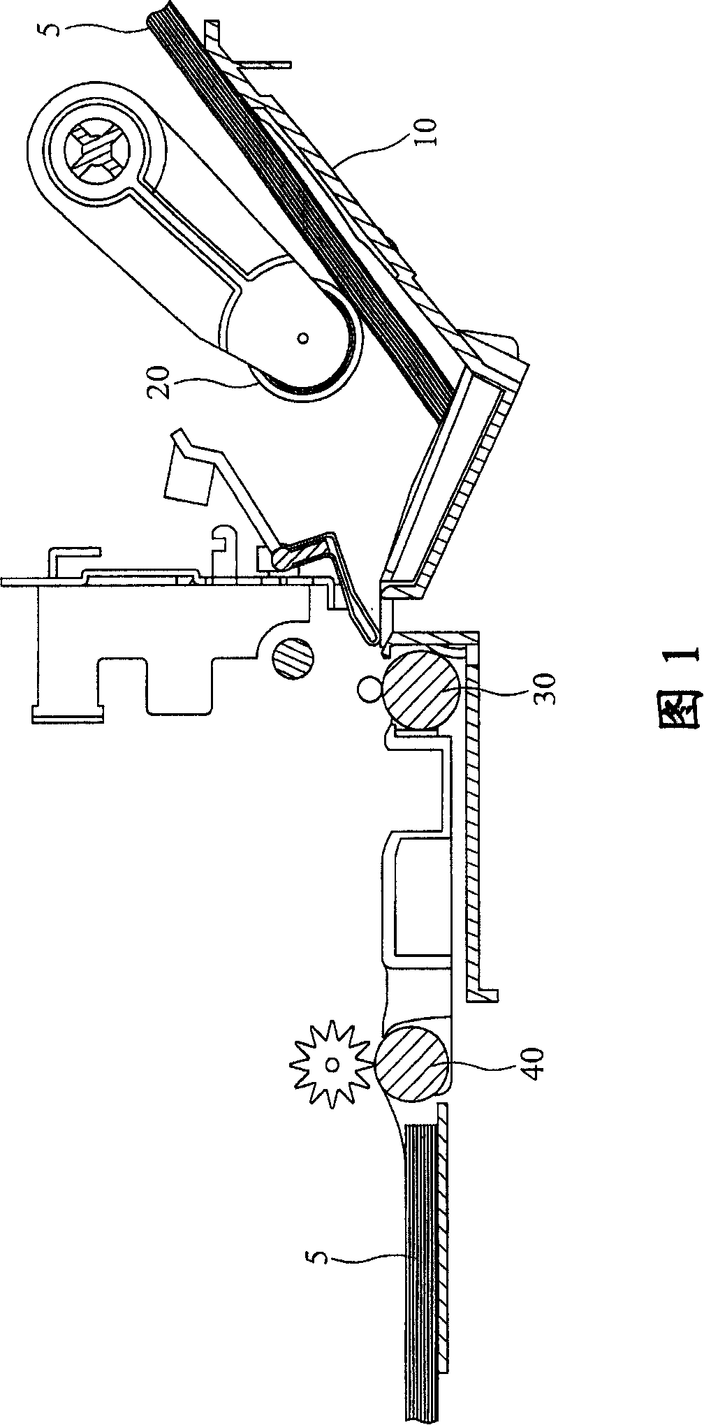 Paper-pulling mechanism of paper-out rolling wheel and printer using the same