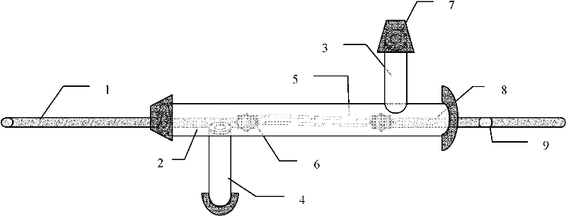 Zero dead volume capillary electrophoresis and laser induced fluorescence detection online derivatization device