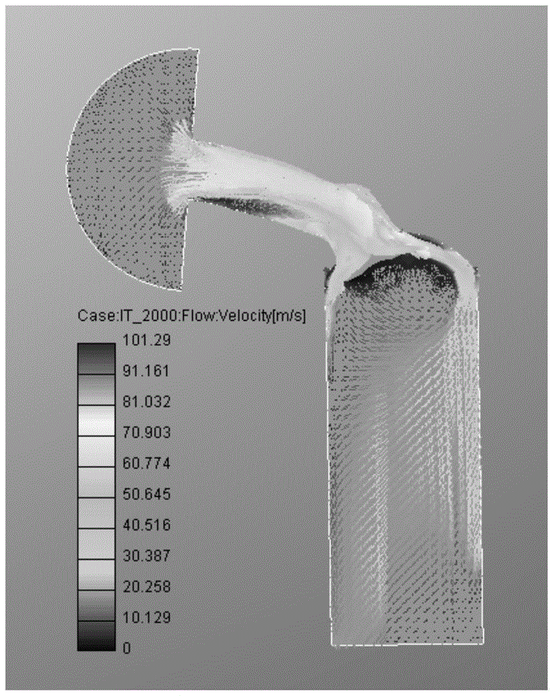 Inlet and exhaust port structure and optimization method of low speed engine cylinder head