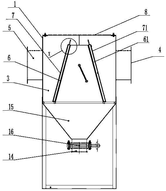 Cremation machine tail gas spark blocking device and method