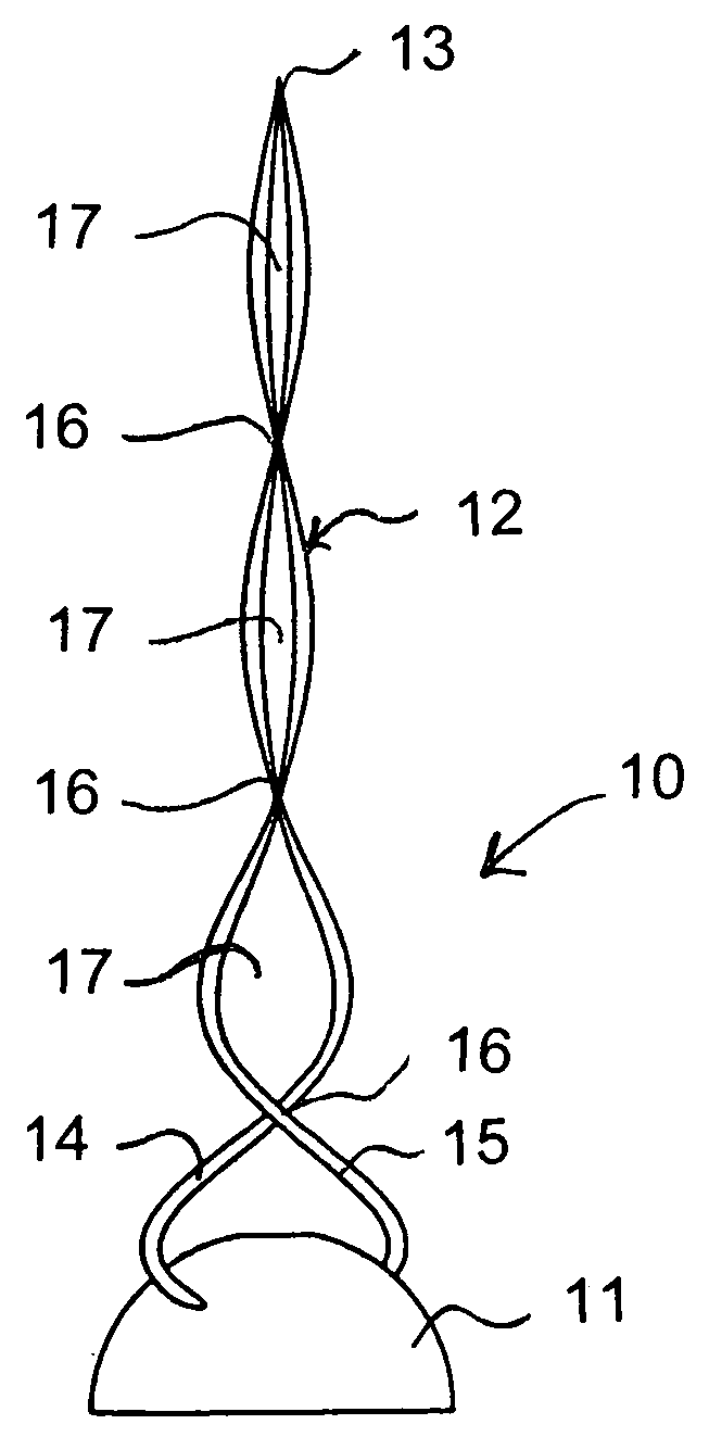 Fiber and process for producing three-dimensional, self interlacing composites by mechanical polymerization with ultrasonic manipulation