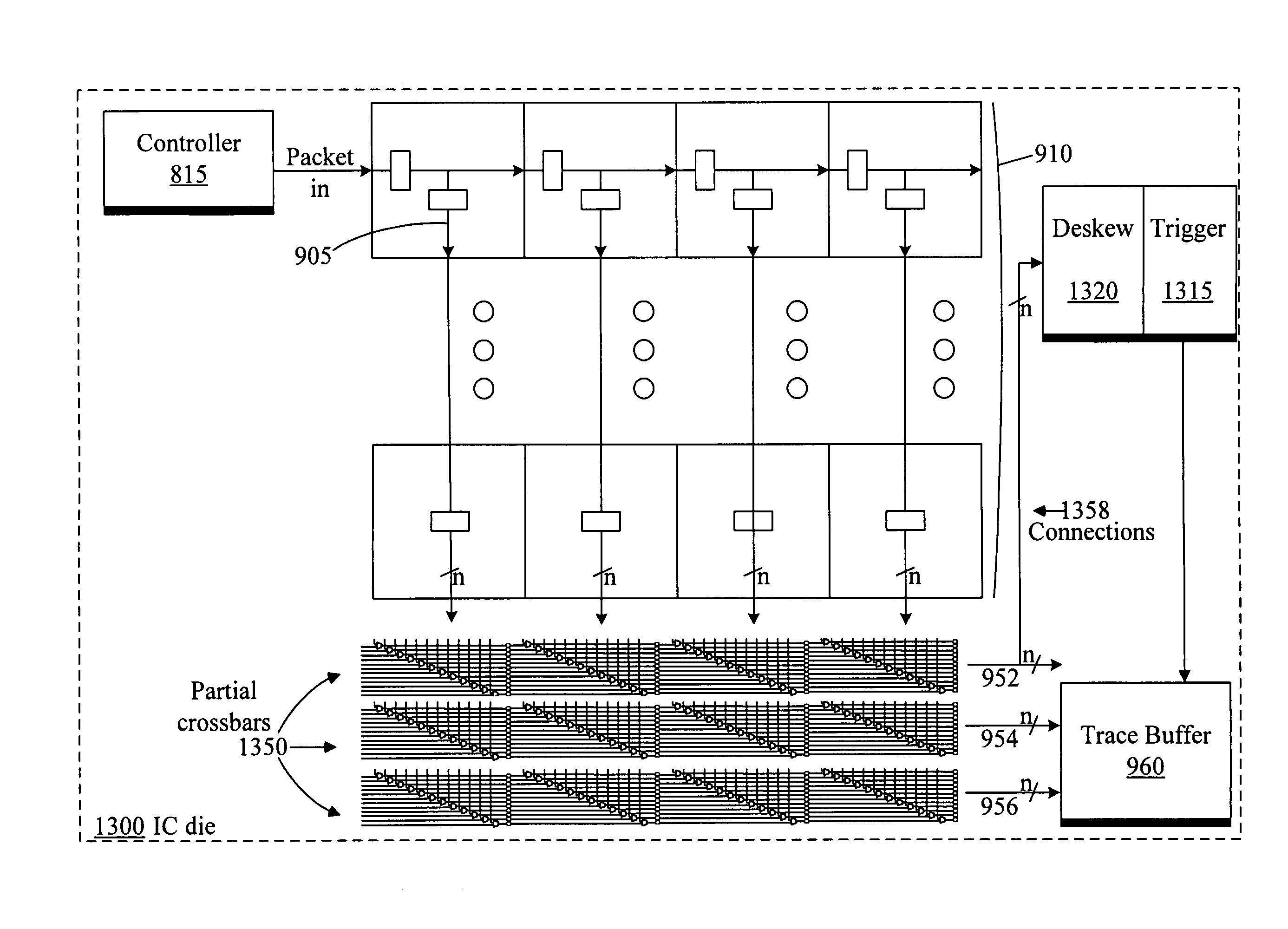 Restructuring data from a trace buffer of a configurable IC