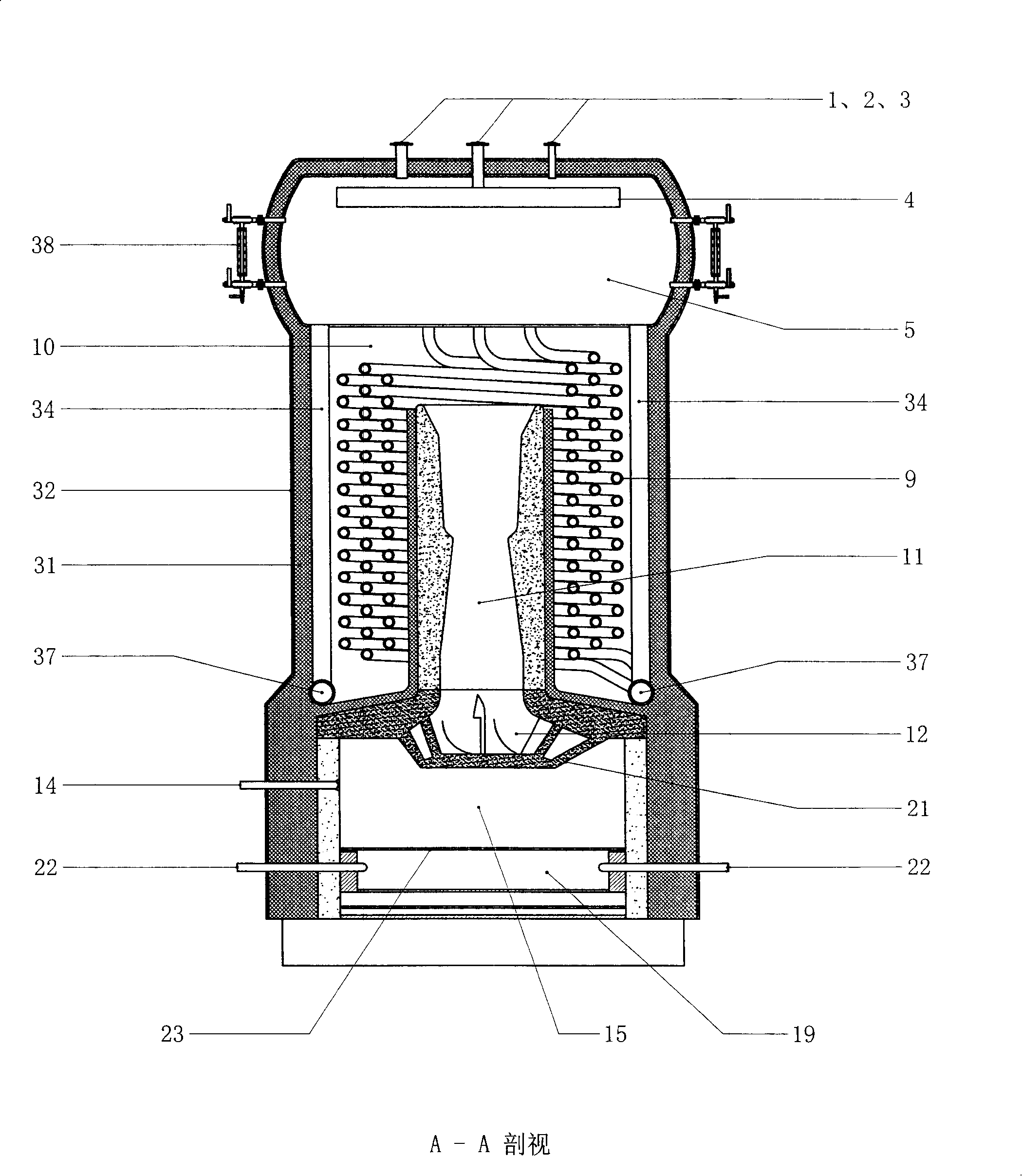 Dynamics gasification furnace and exhaust heat boiler composed by the same