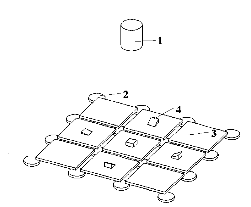 Four-point support of quadrilateral subpanel based universal detection method of radio telescope