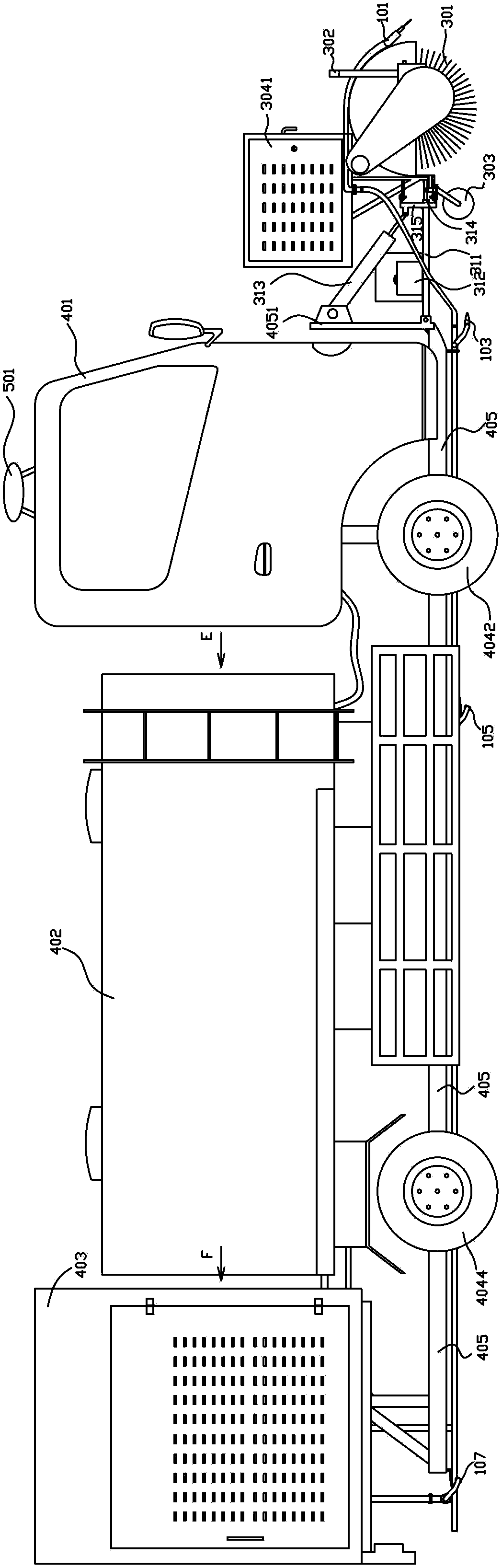 Multifunctional cleaning vehicle for road washing operation