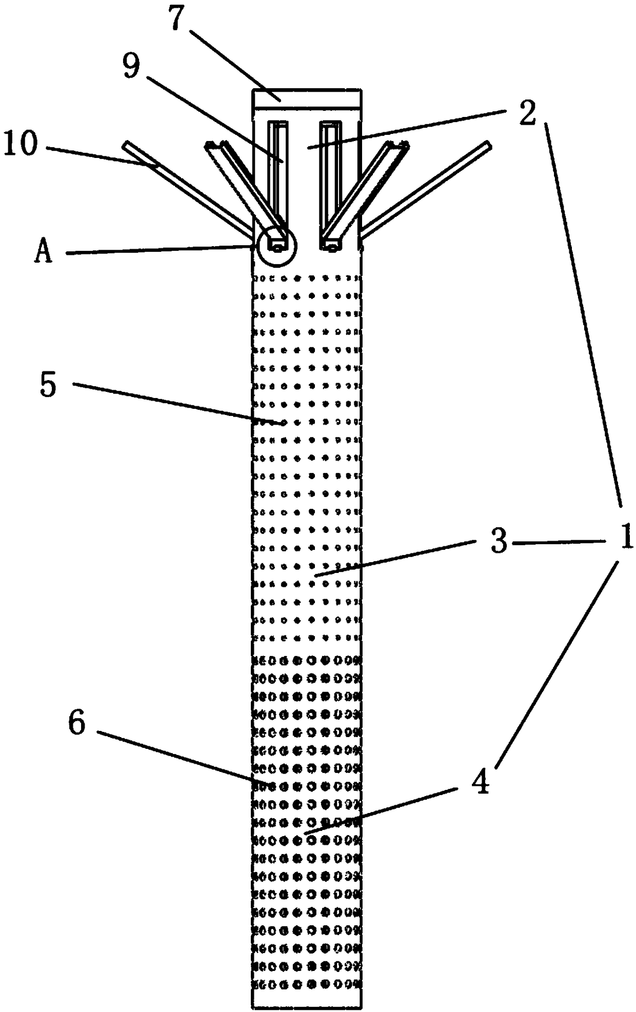 Sustained-release soil heavy metal repair pile foundation