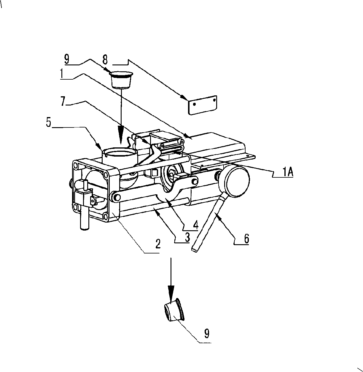 Coffee capsule making device