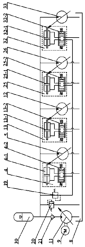 Independent drive and independent turning robot secondary adjusting hydraulic moving platform