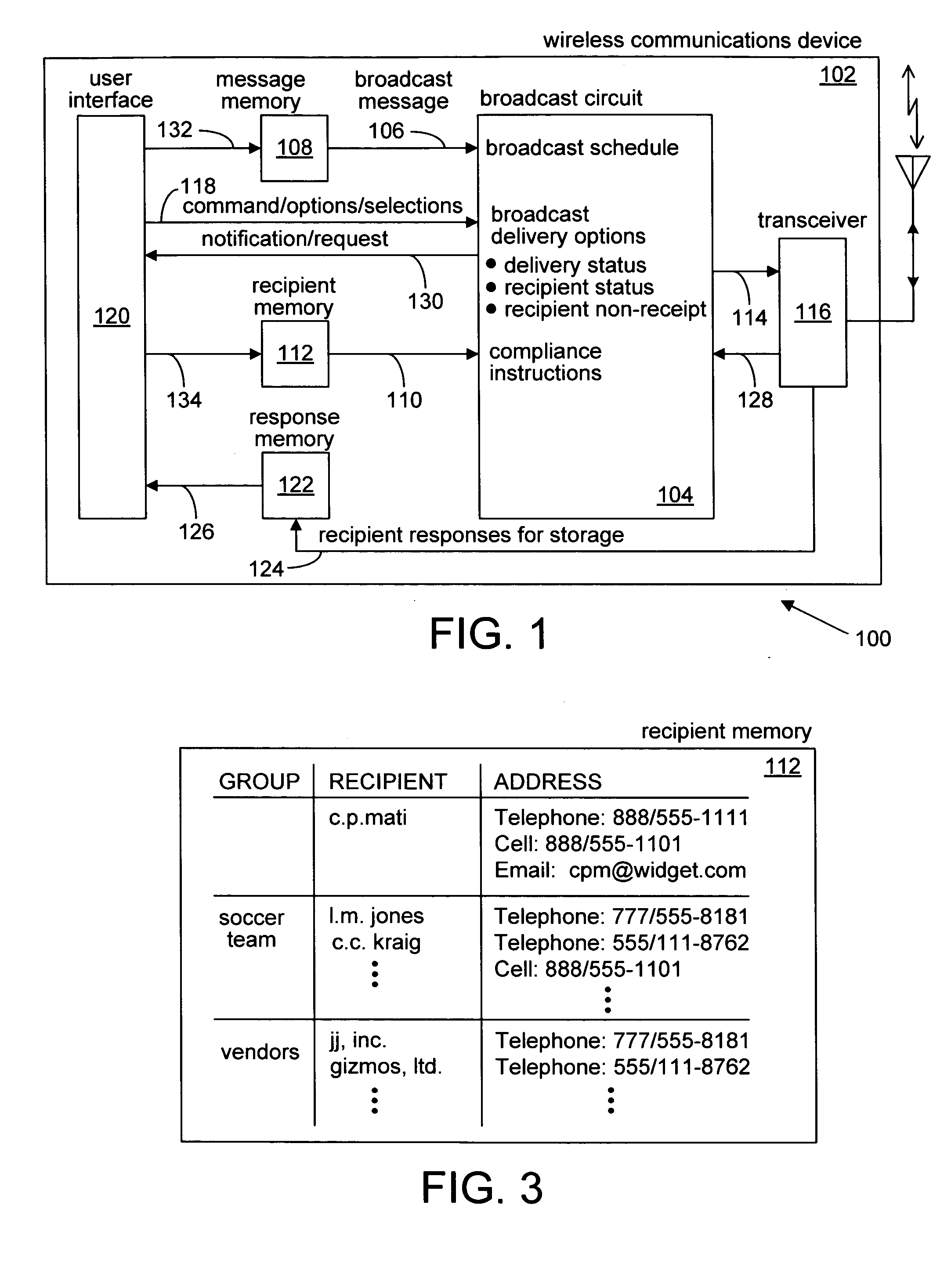 System and method for broadcasting a message from a wireless communications device