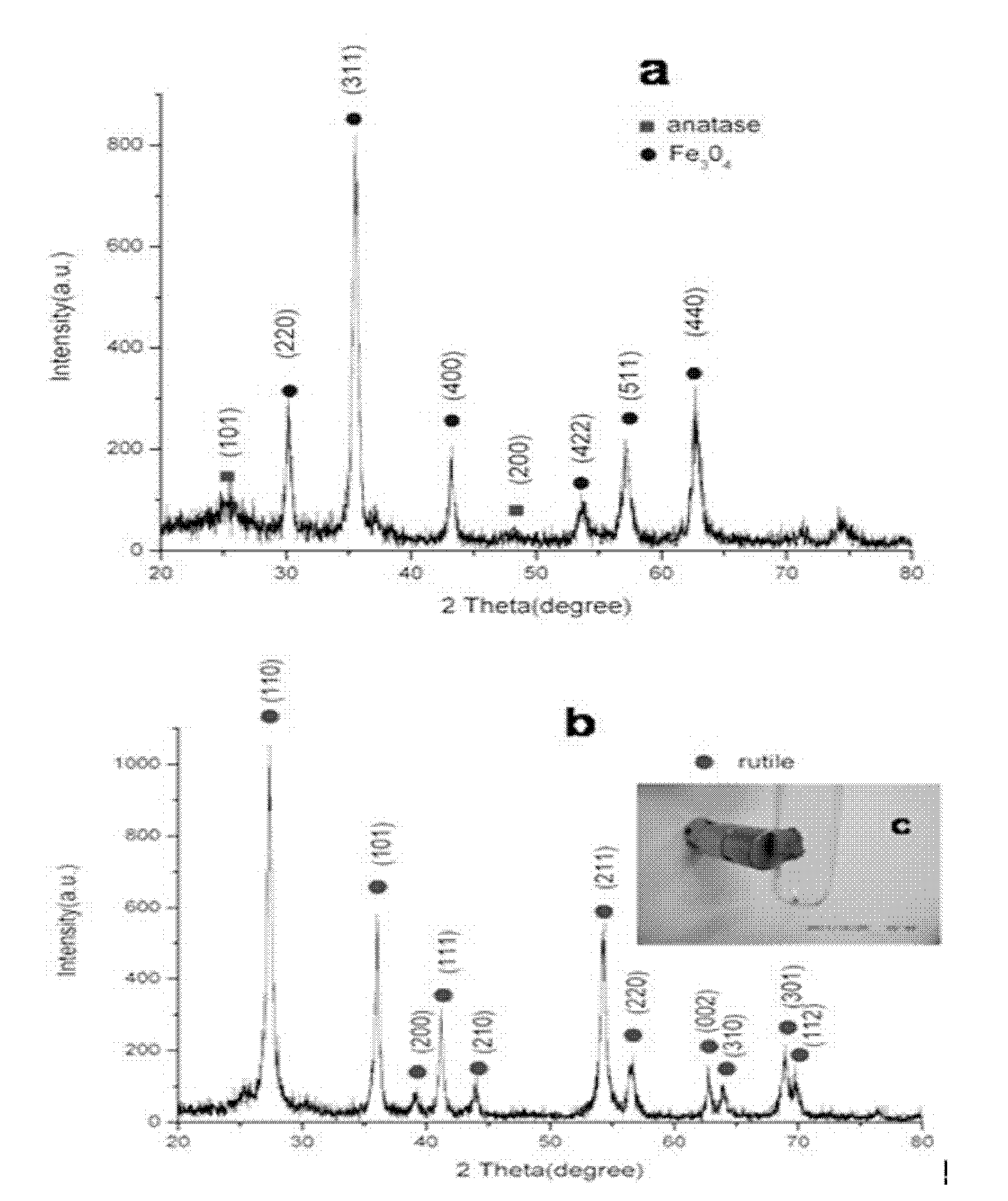 Sea-urchin-shaped core-shell type Fe3O4@TiO2 magnetic microspheres, and preparation and application thereof