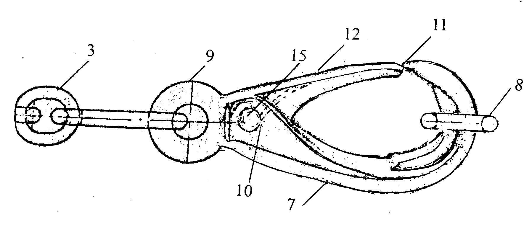 Mine winch balance chain and lock catch type lifting hook device