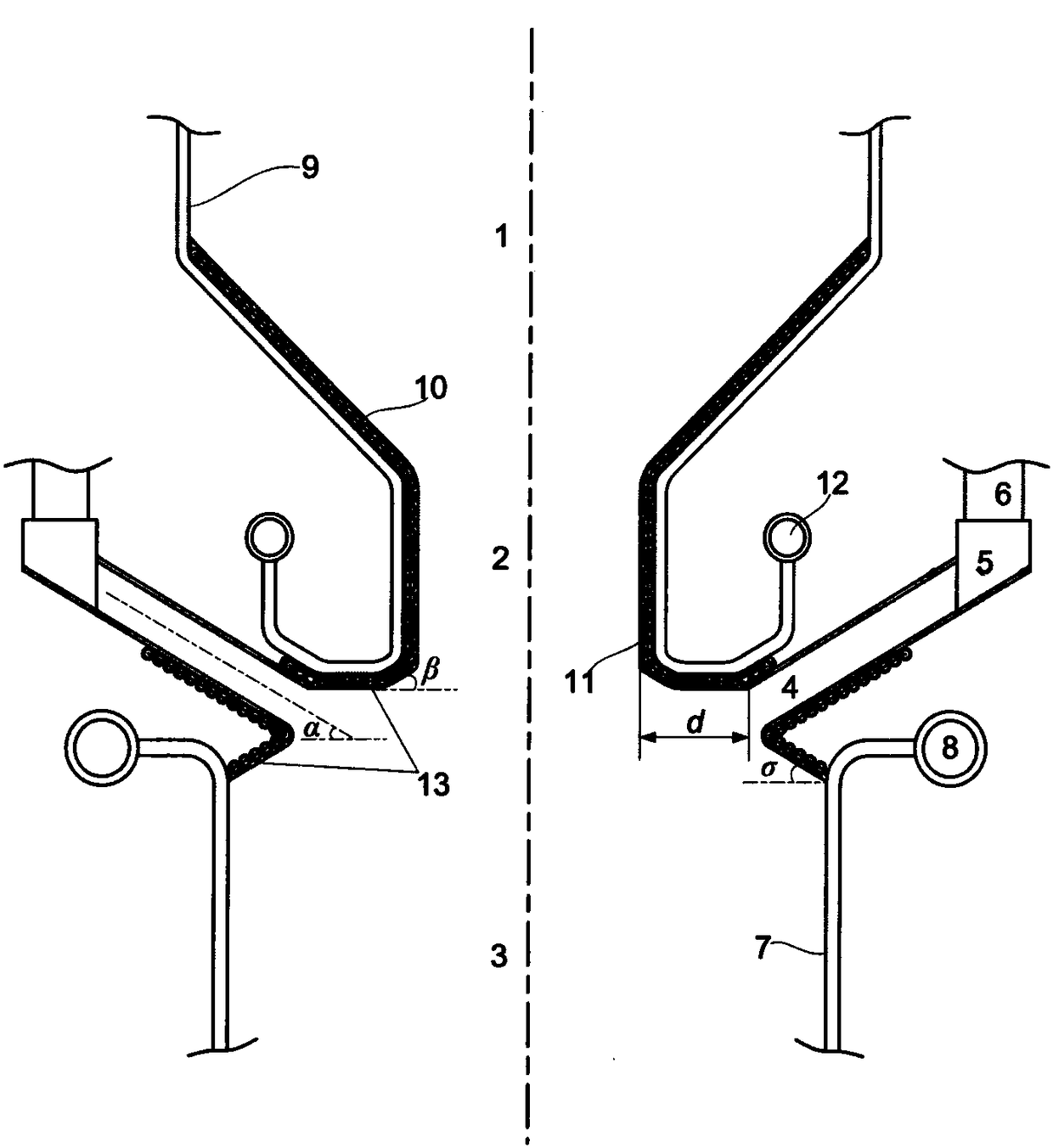 A descending high-temperature gasification product quenching device