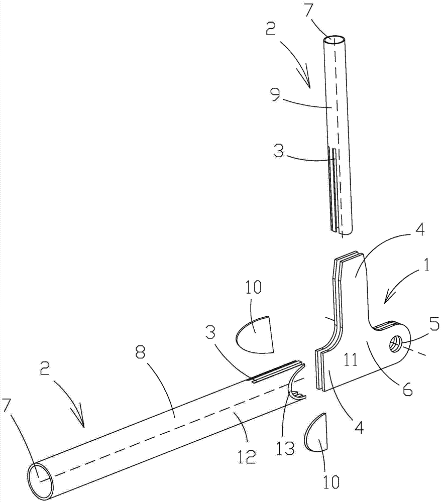 Truss hinging lug connection structure, truss extending boom, boom system and crane