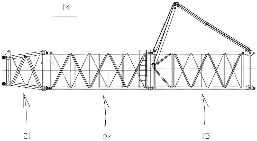 Truss hinging lug connection structure, truss extending boom, boom system and crane