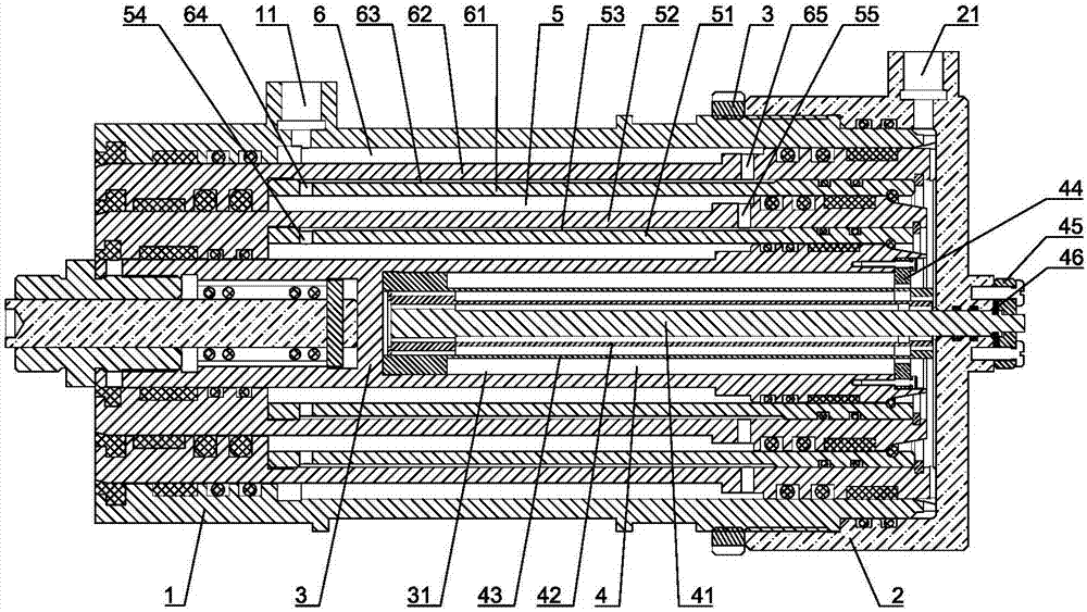 A double-acting multi-stage anti-rotation hydraulic cylinder