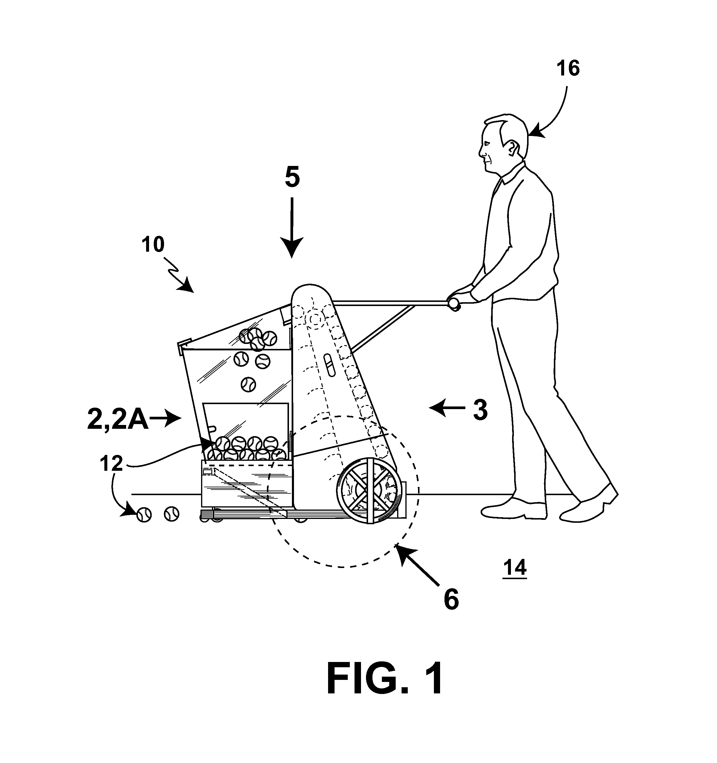 Combination tennis ball cart and mower