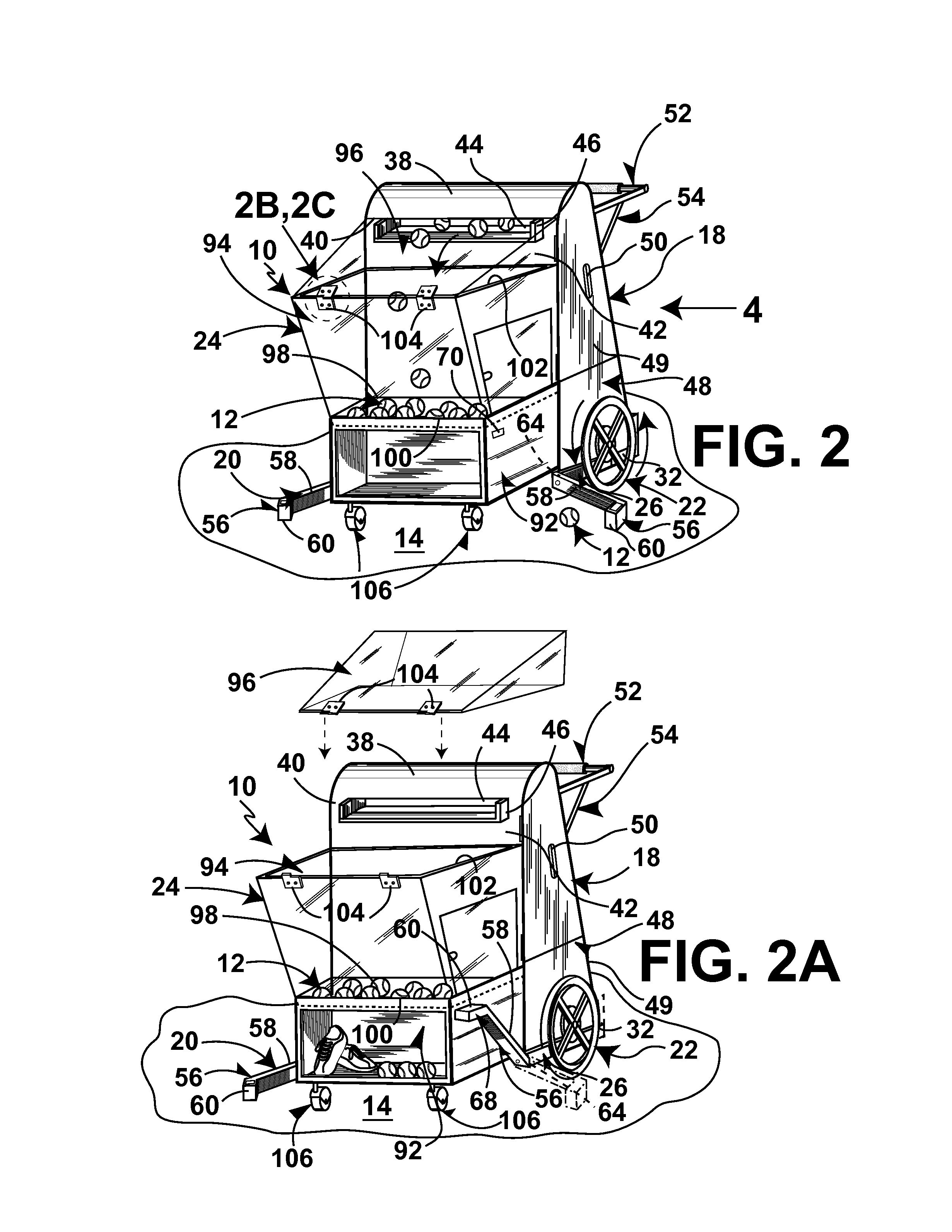 Combination tennis ball cart and mower