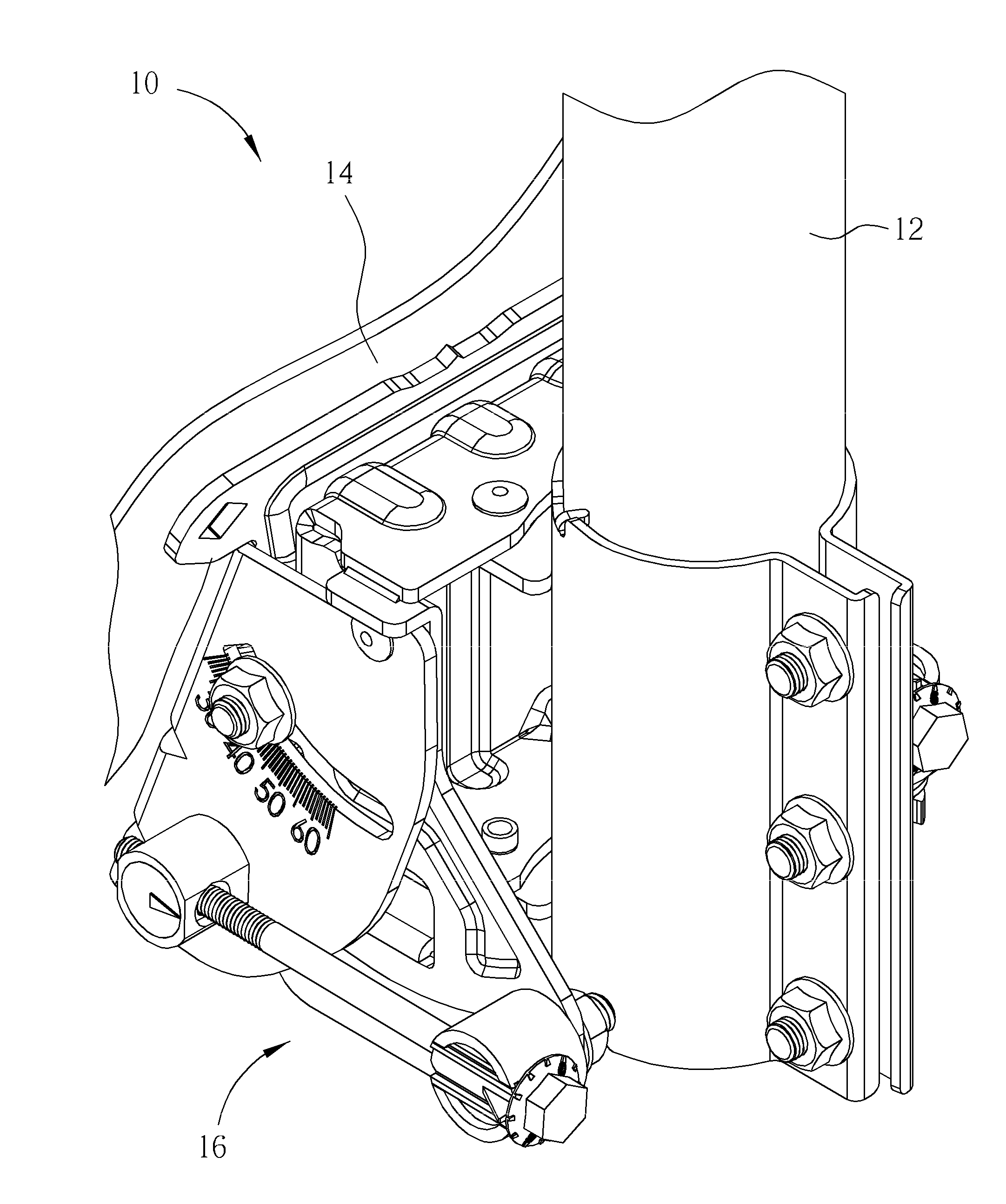 Adjusting mechanism for adjusting rotary angle and antenna system therewith